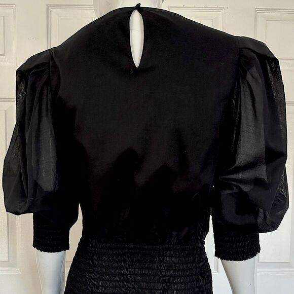 REBECCA MINKOFF Dress Tabby Ballloon Sleeve Smocked Mini Size M - Picture 10 of 15